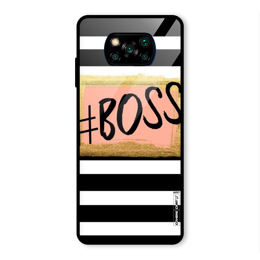 Boss Stripes Glass Back Case for Poco X3 Pro