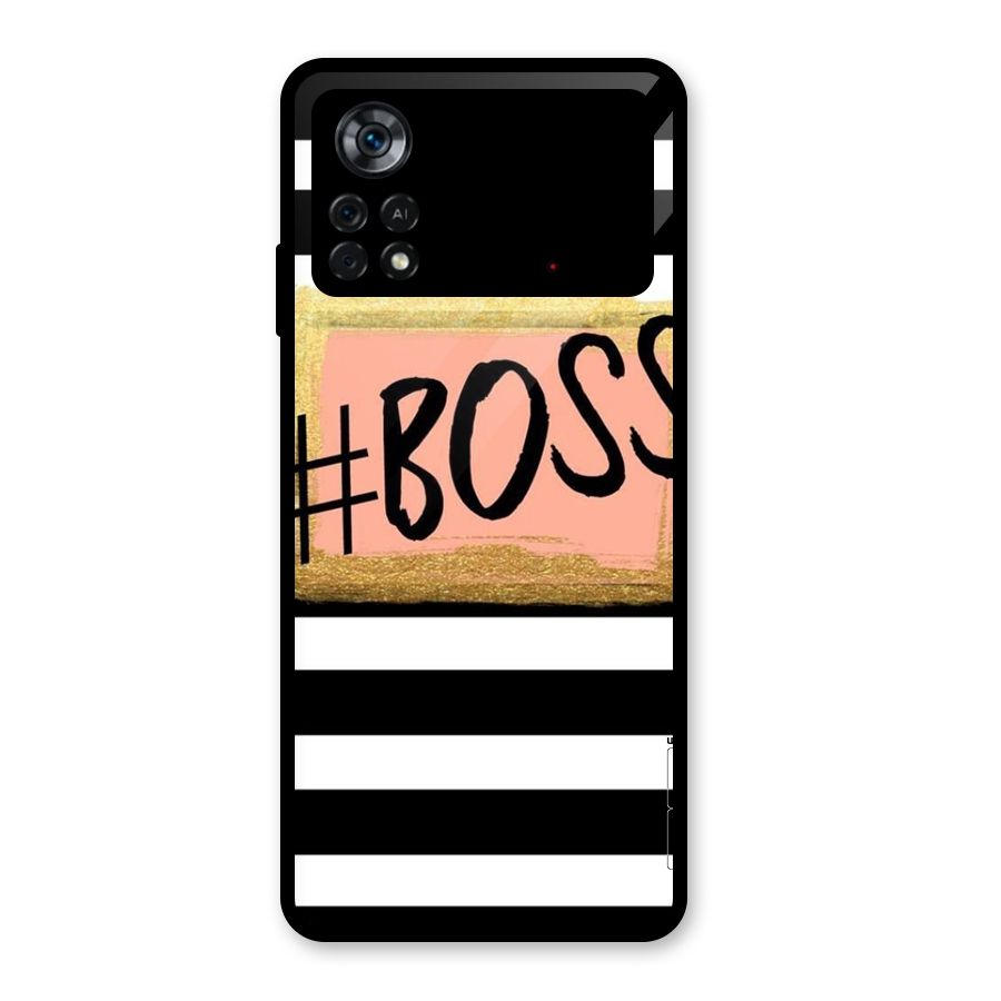 Boss Stripes Glass Back Case for Poco X4 Pro 5G