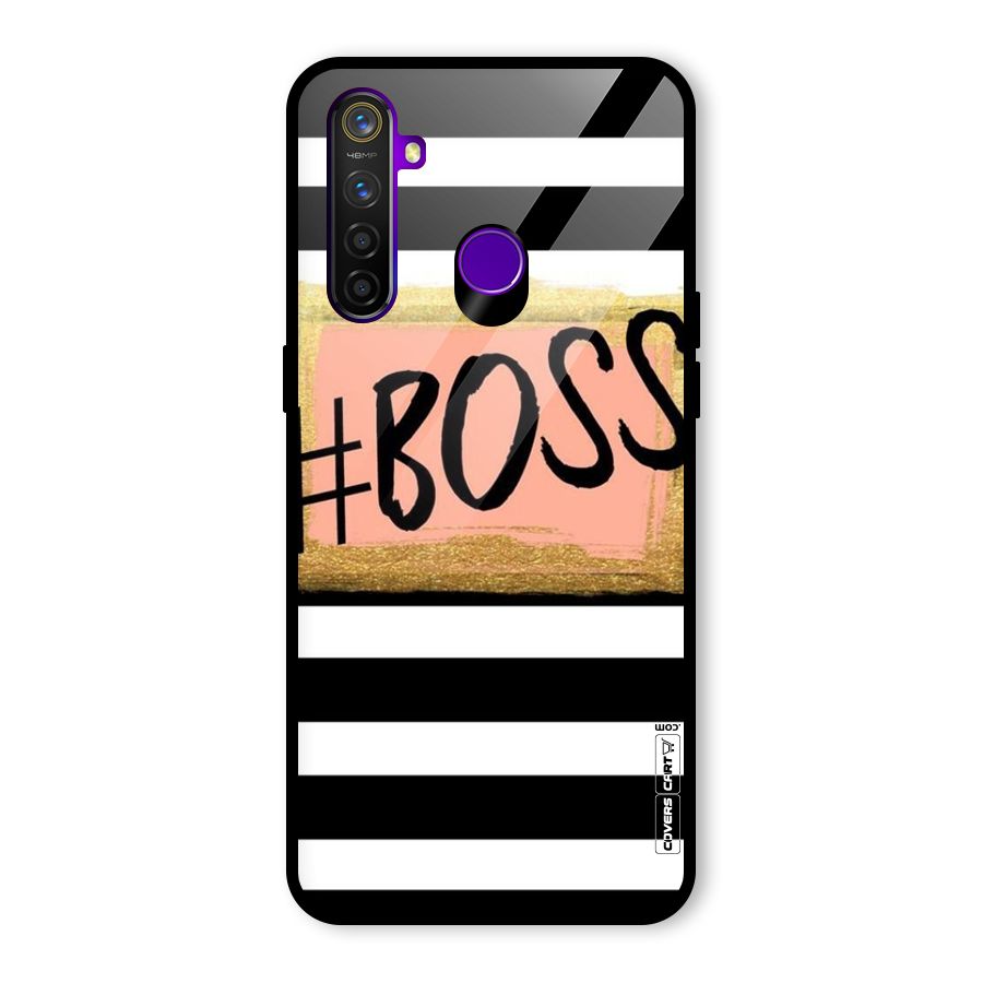 Boss Stripes Glass Back Case for Realme 5 Pro