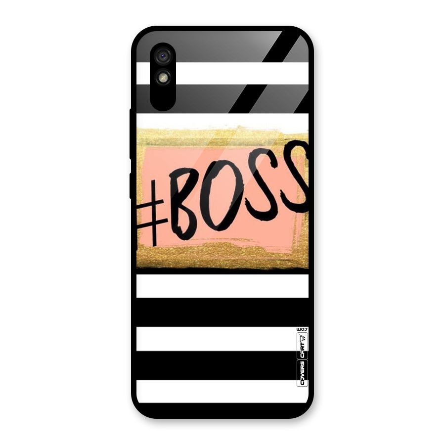 Boss Stripes Glass Back Case for Redmi 9i