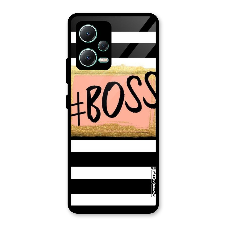 Boss Stripes Glass Back Case for Redmi Note 12 5G