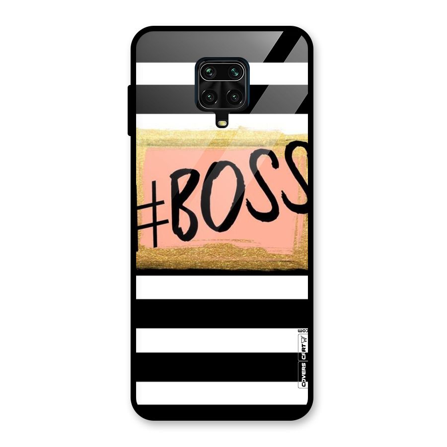 Boss Stripes Glass Back Case for Redmi Note 9 Pro Max