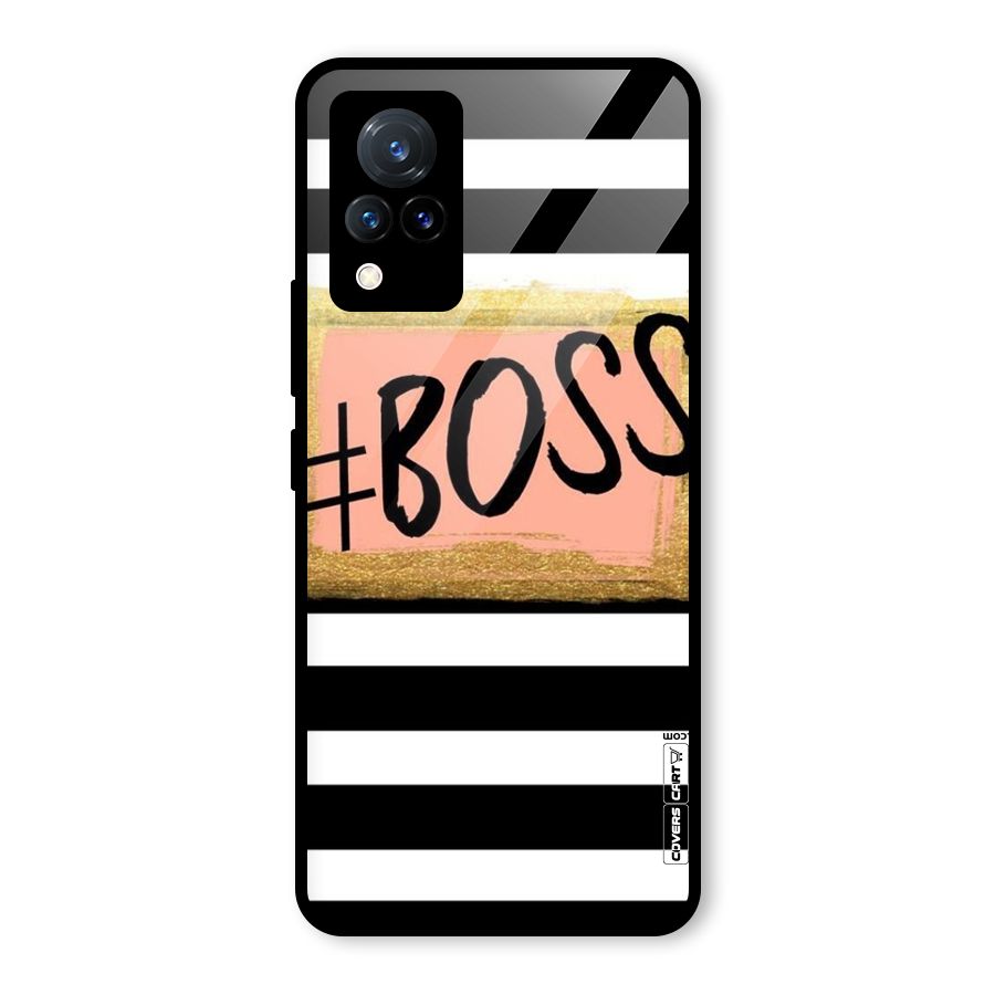 Boss Stripes Glass Back Case for Vivo V21 5G