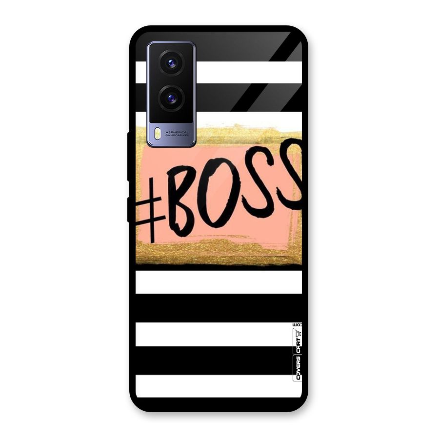 Boss Stripes Glass Back Case for Vivo V21e 5G