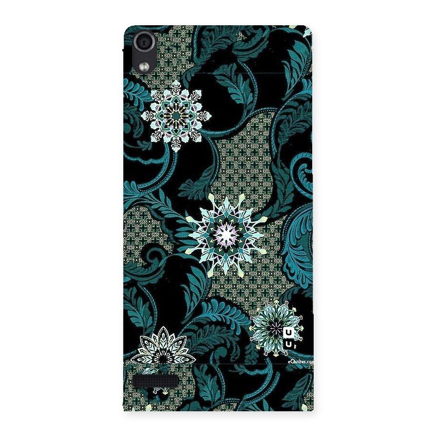 Bottle Green Floral Back Case for Ascend P6