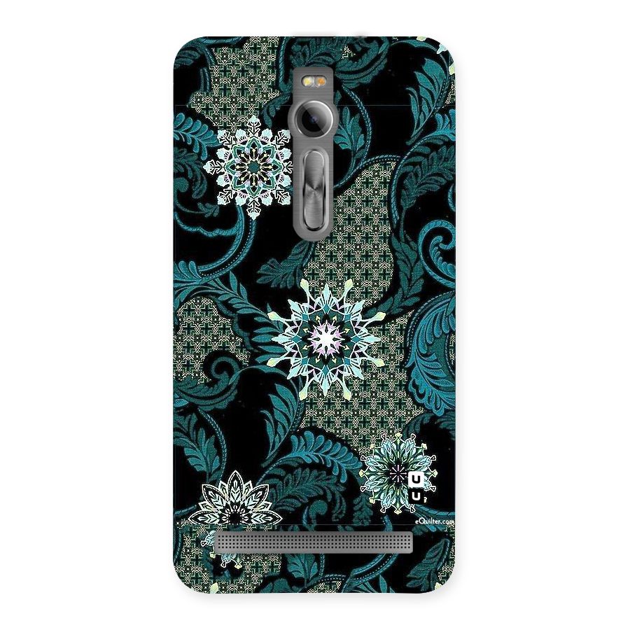 Bottle Green Floral Back Case for Asus Zenfone 2