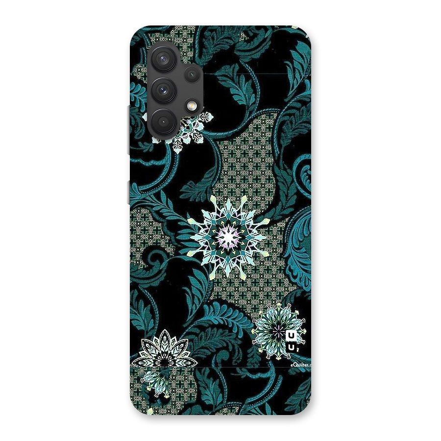 Bottle Green Floral Back Case for Galaxy A32
