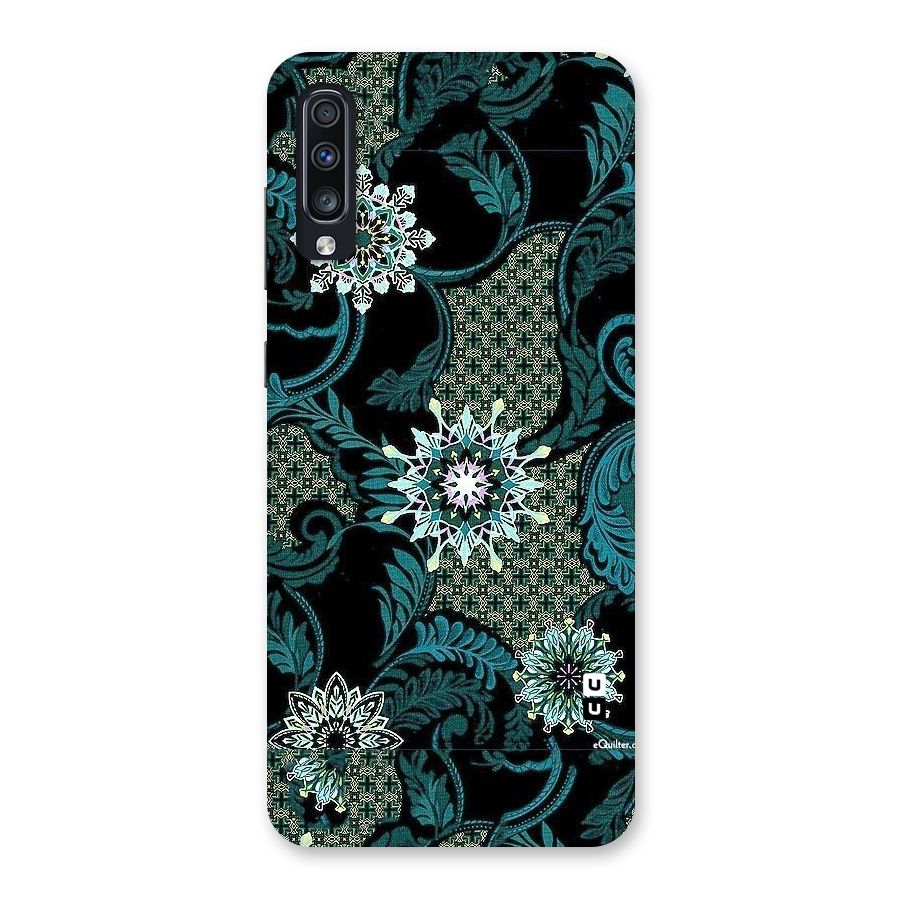 Bottle Green Floral Back Case for Galaxy A70