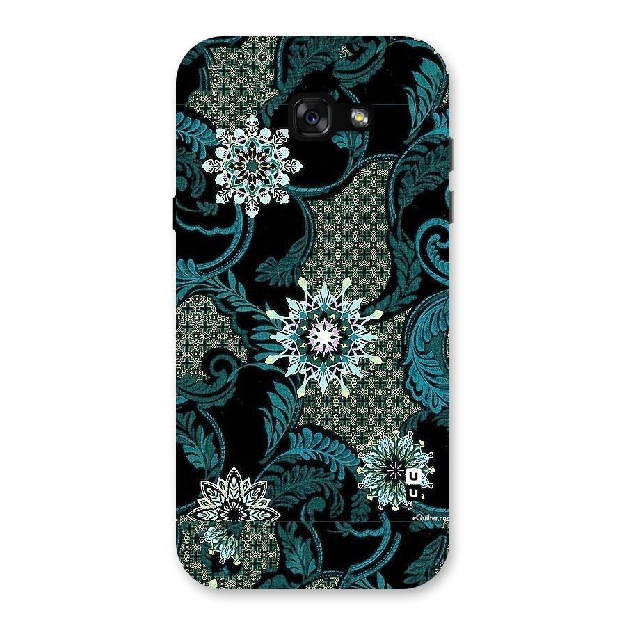 Bottle Green Floral Back Case for Galaxy A7 (2017)