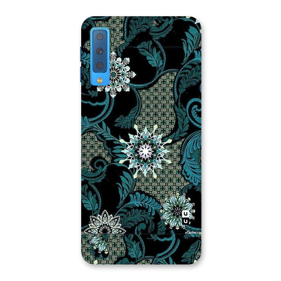 Bottle Green Floral Back Case for Galaxy A7 (2018)