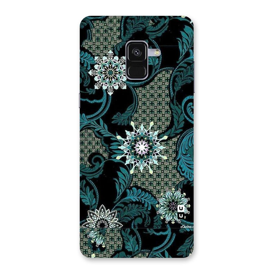 Bottle Green Floral Back Case for Galaxy A8 Plus