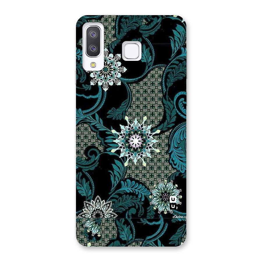 Bottle Green Floral Back Case for Galaxy A8 Star