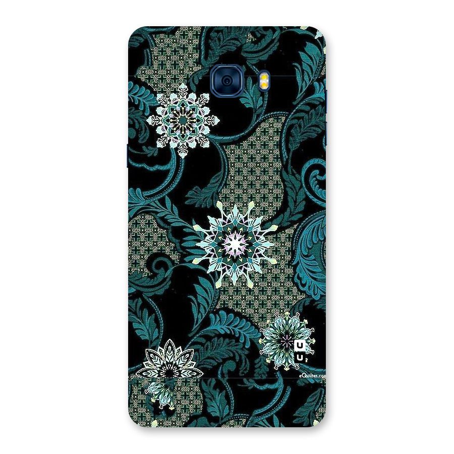 Bottle Green Floral Back Case for Galaxy C7 Pro
