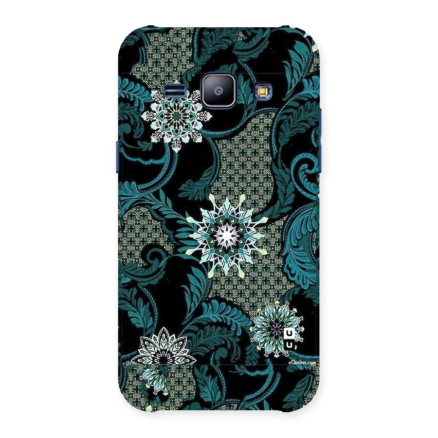 Bottle Green Floral Back Case for Galaxy J1