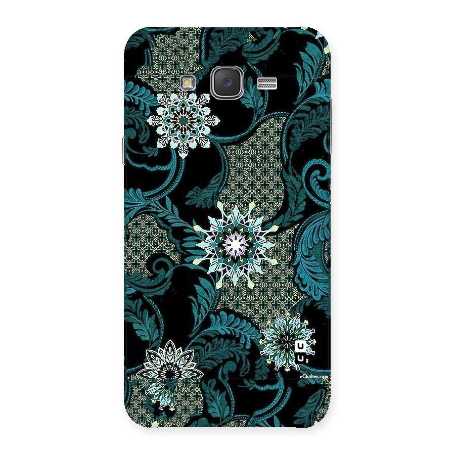 Bottle Green Floral Back Case for Galaxy J7