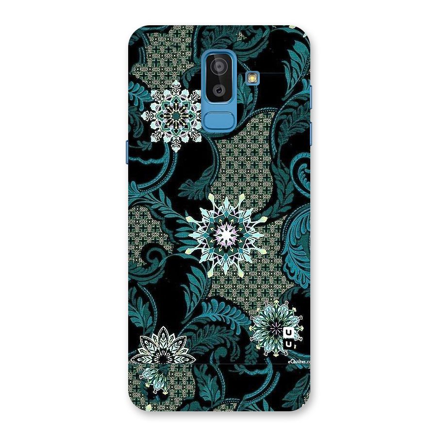 Bottle Green Floral Back Case for Galaxy J8
