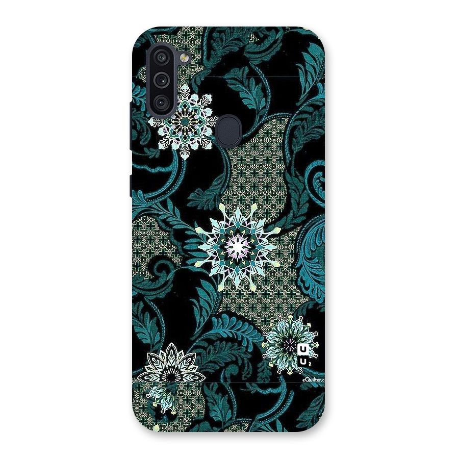 Bottle Green Floral Back Case for Galaxy M11