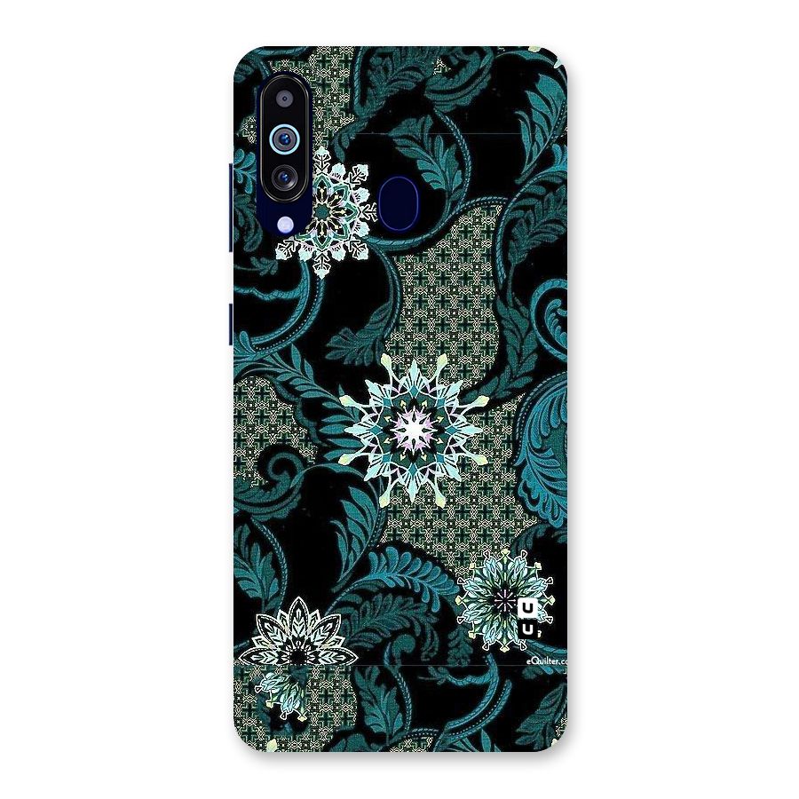 Bottle Green Floral Back Case for Galaxy M40