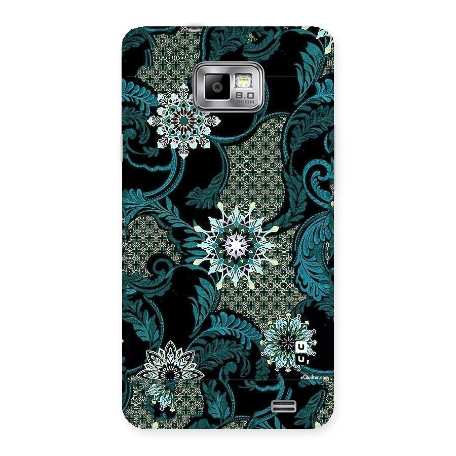 Bottle Green Floral Back Case for Galaxy S2