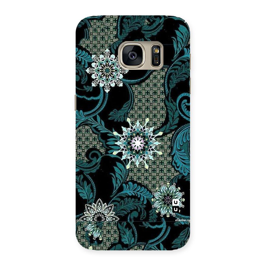 Bottle Green Floral Back Case for Galaxy S7