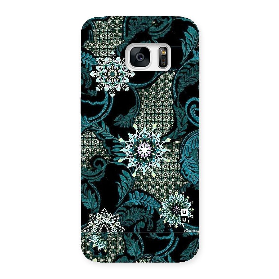 Bottle Green Floral Back Case for Galaxy S7 Edge