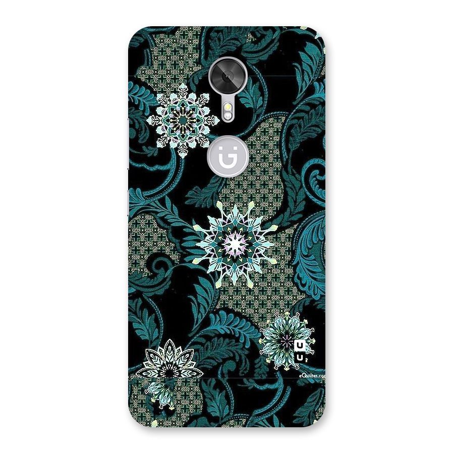 Bottle Green Floral Back Case for Gionee A1