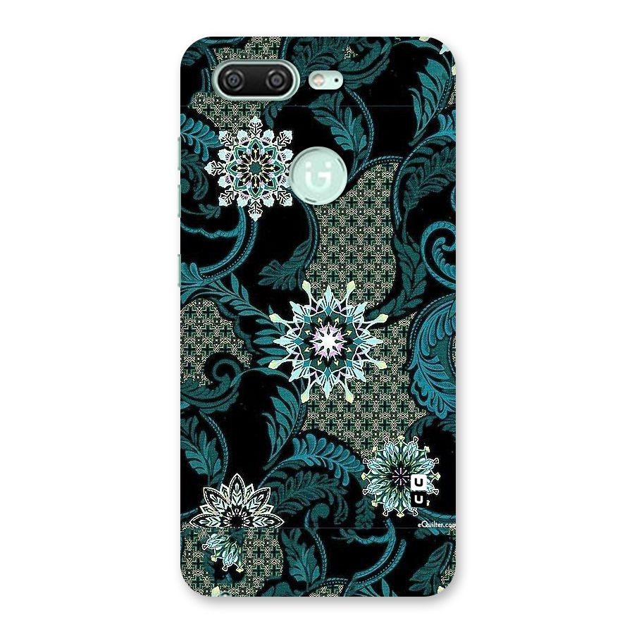 Bottle Green Floral Back Case for Gionee S10
