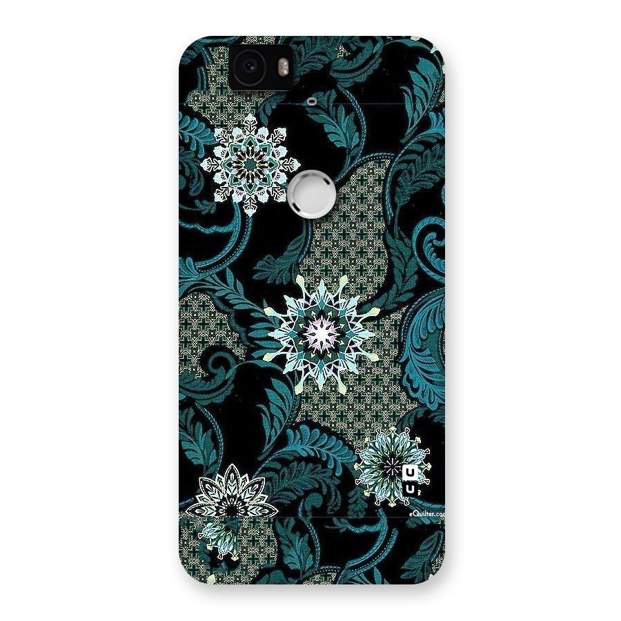 Bottle Green Floral Back Case for Google Nexus-6P