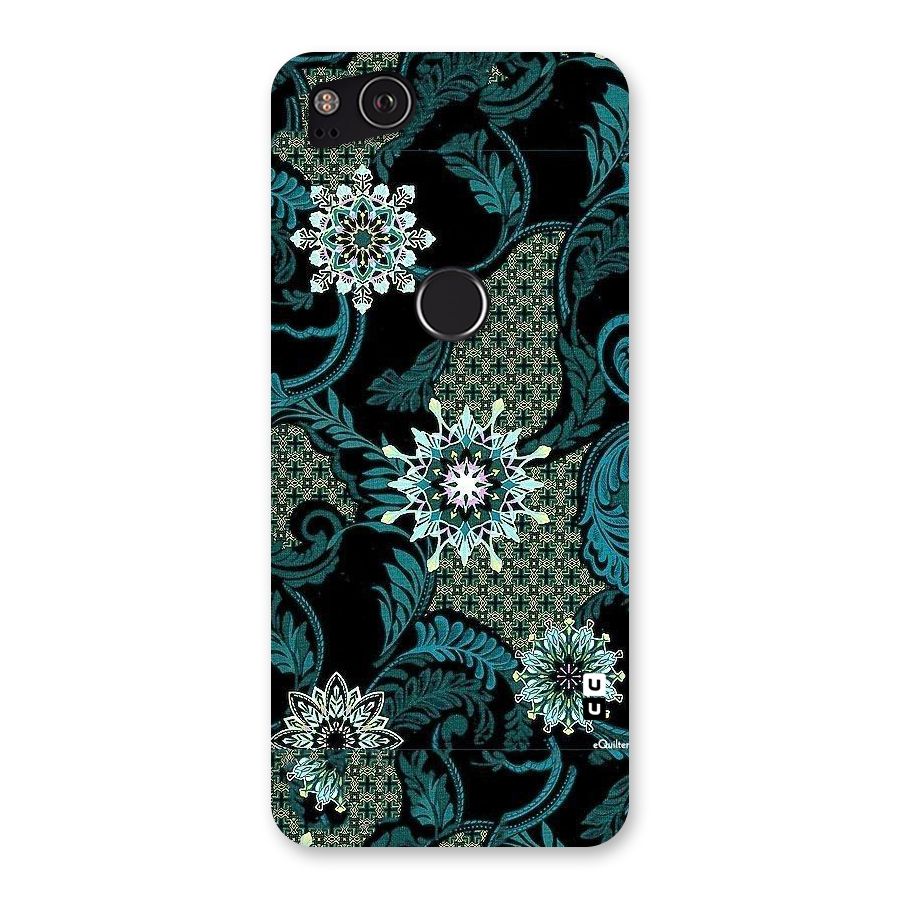 Bottle Green Floral Back Case for Google Pixel 2