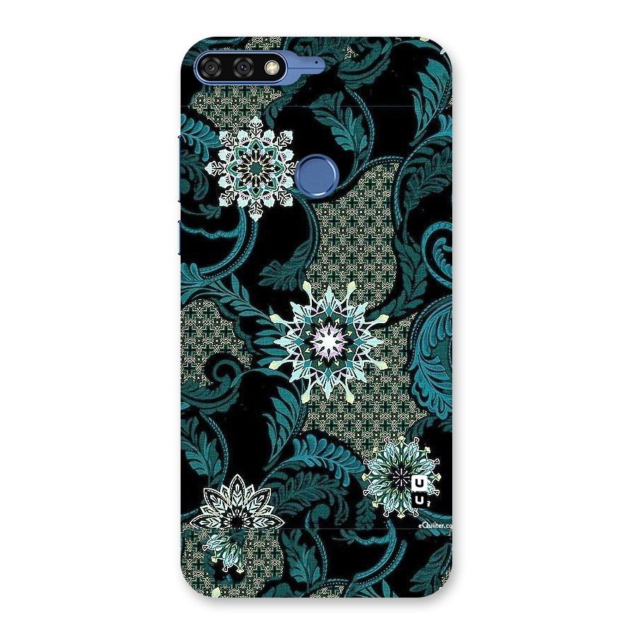 Bottle Green Floral Back Case for Honor 7C