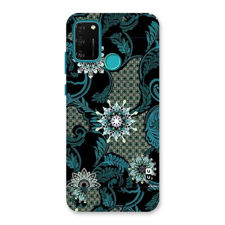 Bottle Green Floral Back Case for Honor 9A