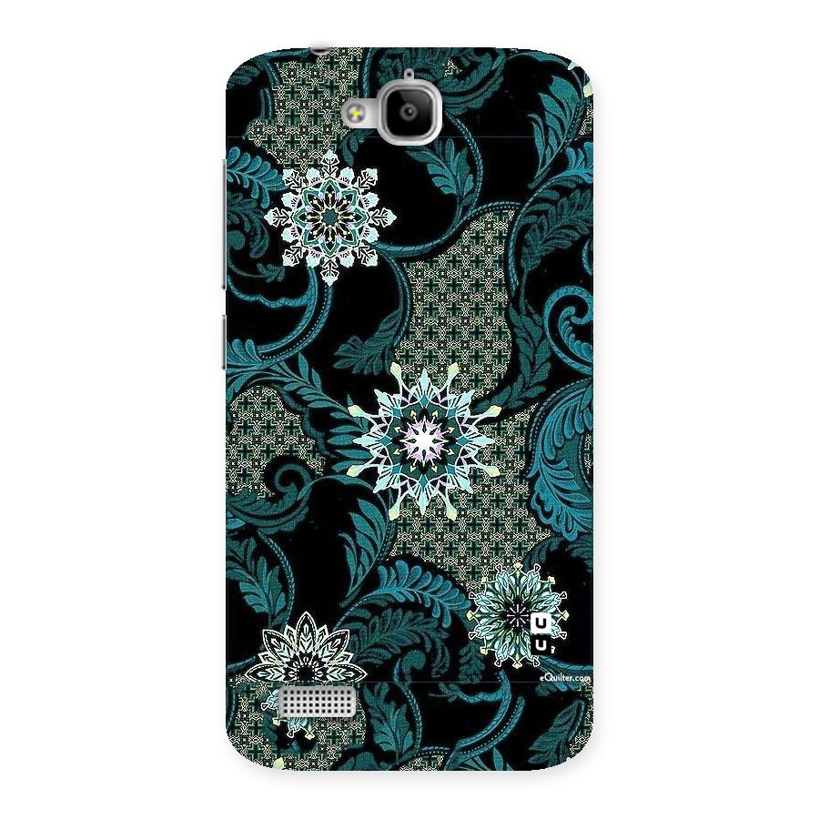 Bottle Green Floral Back Case for Honor Holly