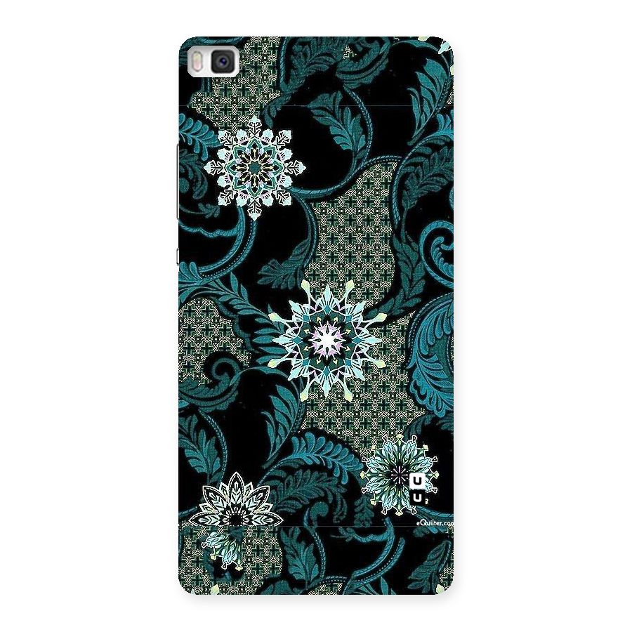 Bottle Green Floral Back Case for Huawei P8