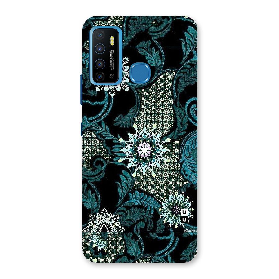 Bottle Green Floral Back Case for Infinix Hot 9