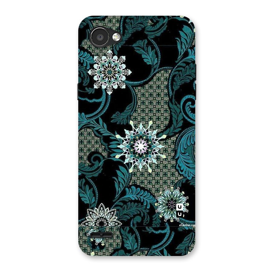Bottle Green Floral Back Case for LG Q6
