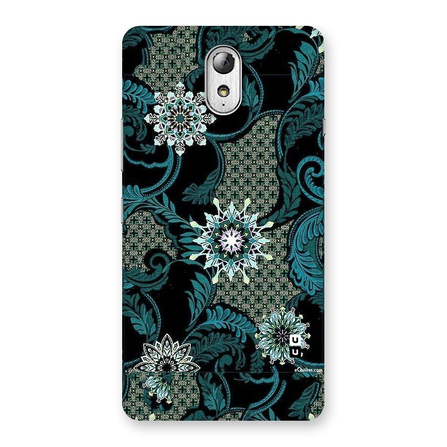 Bottle Green Floral Back Case for Lenovo Vibe P1M