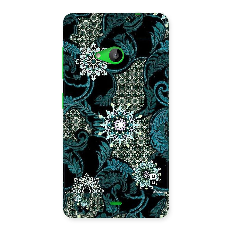 Bottle Green Floral Back Case for Lumia 535