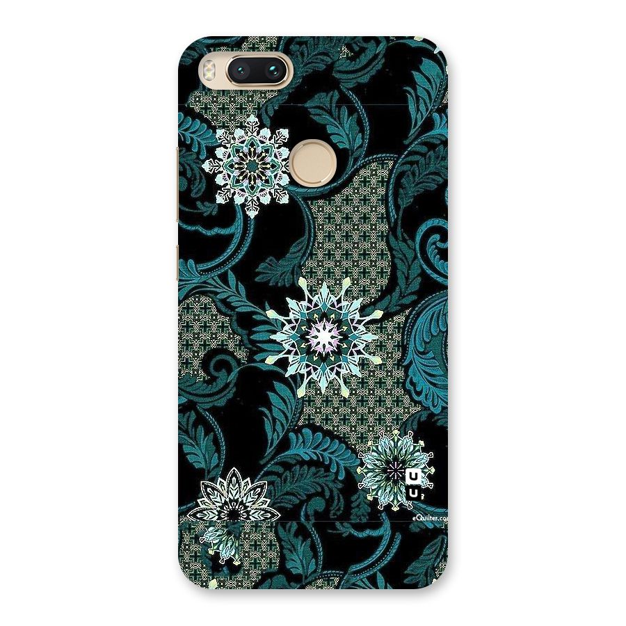 Bottle Green Floral Back Case for Mi A1
