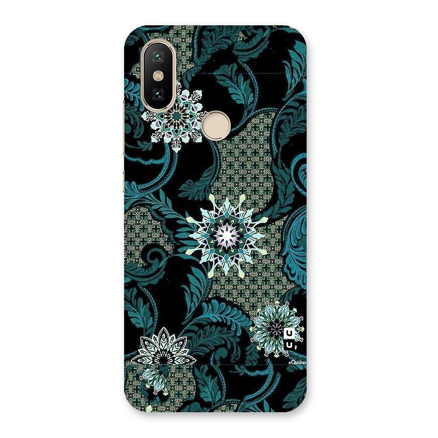 Bottle Green Floral Back Case for Mi A2