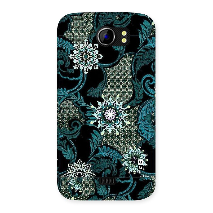 Bottle Green Floral Back Case for Micromax Canvas 2 A110