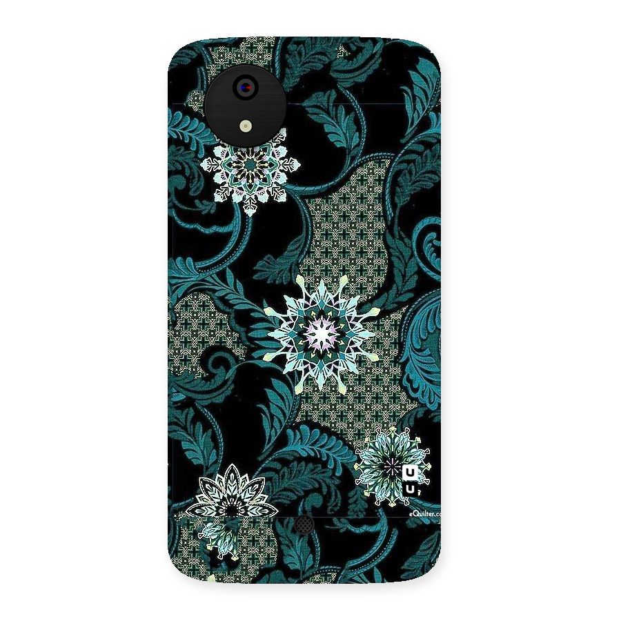 Bottle Green Floral Back Case for Micromax Canvas A1