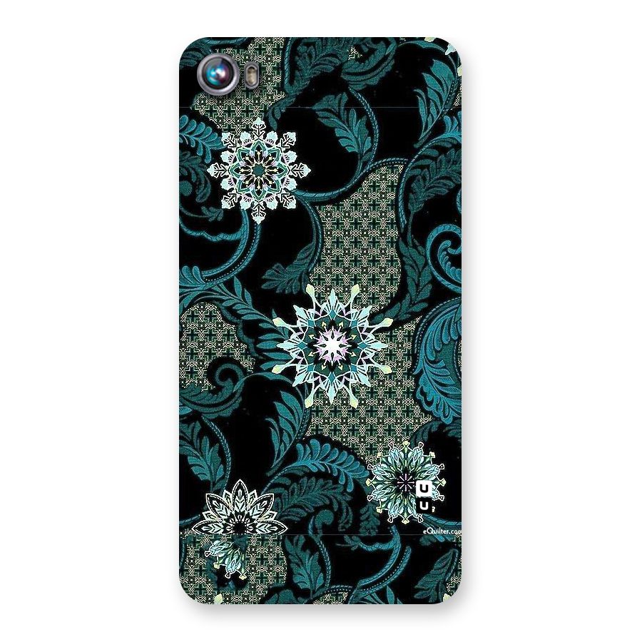 Bottle Green Floral Back Case for Micromax Canvas Fire 4 A107