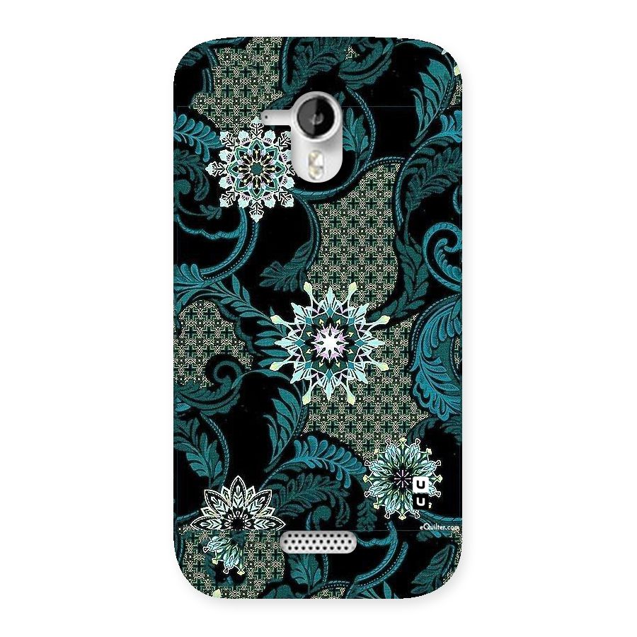 Bottle Green Floral Back Case for Micromax Canvas HD A116