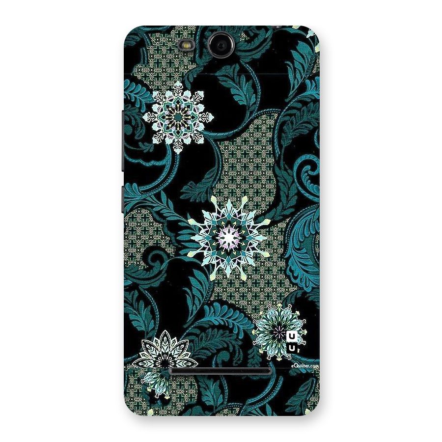 Bottle Green Floral Back Case for Micromax Canvas Juice 3 Q392