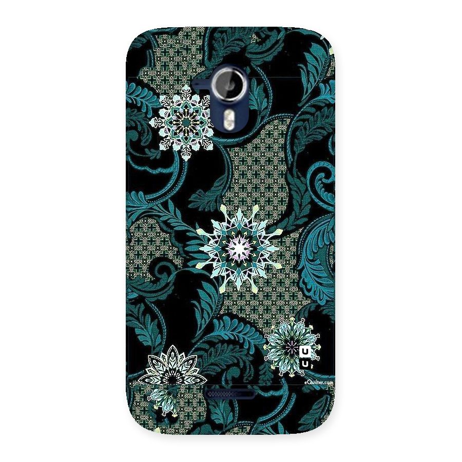 Bottle Green Floral Back Case for Micromax Canvas Magnus A117