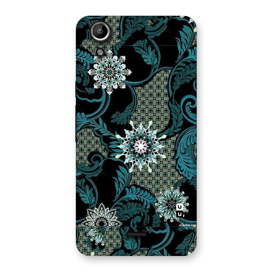Bottle Green Floral Back Case for Micromax Canvas Selfie Lens Q345