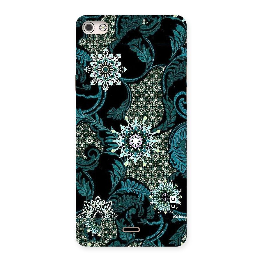 Bottle Green Floral Back Case for Micromax Canvas Silver 5