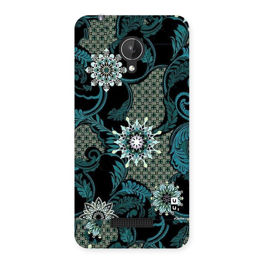 Bottle Green Floral Back Case for Micromax Canvas Spark Q380