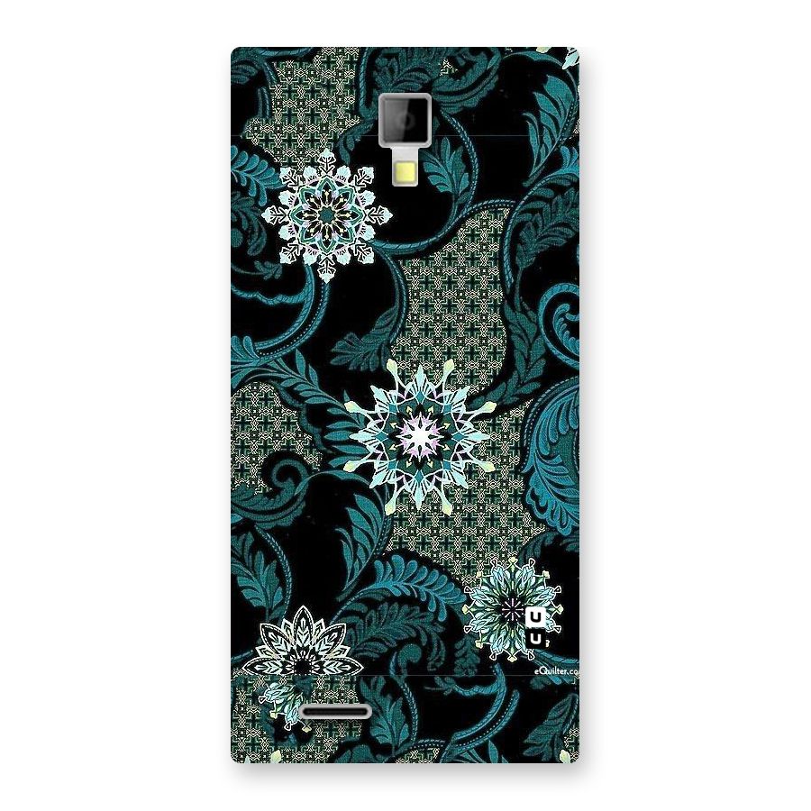Bottle Green Floral Back Case for Micromax Canvas Xpress A99