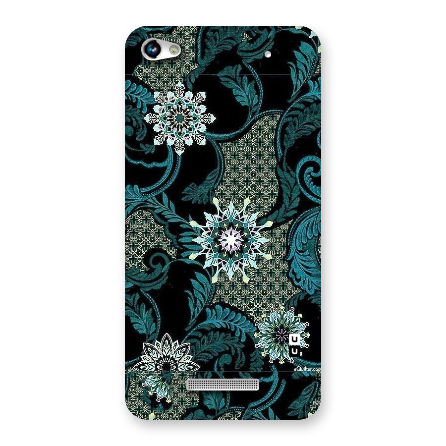Bottle Green Floral Back Case for Micromax Hue 2